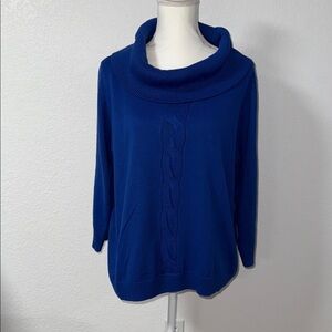TANJAY Women's Blue Cowl Neck Sweater